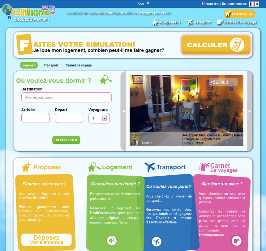 ouverture de profitvacances.com